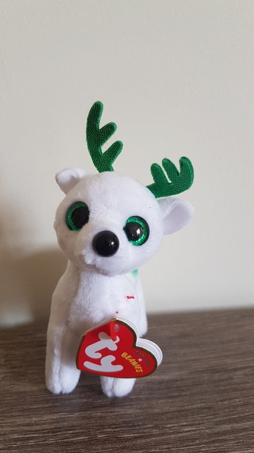 Ty Beanie Boos Clip on - Xmas Peppermint the White Reindeer Plush | Lemony  Gem Toys Online
