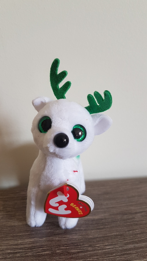 Ty Beanie Boos Clip on - Xmas Peppermint the White Reindeer Plush | Lemony Gem Toys Online Ty Beanie Boos Clip on - Xmas Peppermint the White Reindeer Plush | Lemony Gem Toys Online