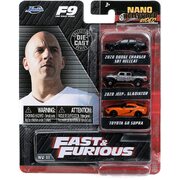 Jada Fast & Furious Nano Hollywood Rides 2020 Dodge Charger SRT Hellcat, 2020 Jeep Gladiator, Toyota GR Supra, 1.75" Die-Cast Vehicles