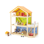 VIGA Wooden Pretend Play Toy Doll 3- Storey House