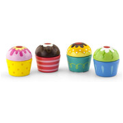 Viga Wooden Pretend Toys Cup Cake 4pc Set