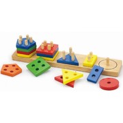 Viga Wooden Educational Toys - Geometric Block Sorter Puzzle