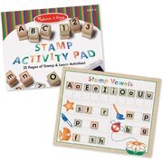 Melissa & Doug Deluxe Wooden Stamp Set - ABCs 123s