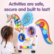 Viga Wooden Unicorn Wall Activity Panel - Educational, Motor skills, Activities Toy