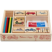 Melissa & Doug Wooden Vehicle Stamp Set