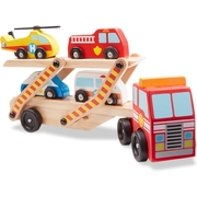 Melissa & Doug Wooden Emergency Vehicle Carrier