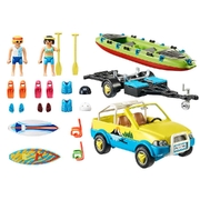 Playmobil Family Fun Beach Car with Canoe Trailer Playset 88pc 70436