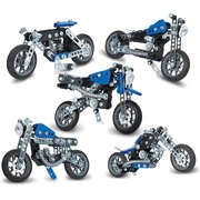 Meccano 5-in-1 Motorcycles STEAM Building Kit, 174 Parts