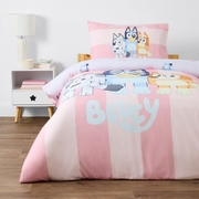 Bluey Single Bed Quilt Cover Set - Pink