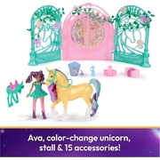 Unicorn Academy Ava & Colour Change Leaf Stall Playset