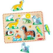 Large View Melissa & Doug Pets Animals Wooden Sound Puzzle - 8 Pieces
