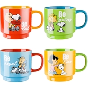 Peanuts Snoopy Stackable Mugs w/Metal Rack 4-Pack