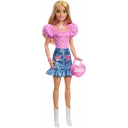 Large View Barbie Large doll - Blonde Pink Top, Denim Skirt, & Cowboy Boots 28" 71cm HYT84