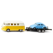 Siku 2542 Die-Cast Vehicle VW T1 Samba with Transport Trailer and VW Beetle 1:50 Scale