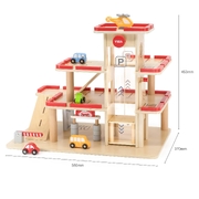 Viga Wooden Multi Level Parking Garage Playset
