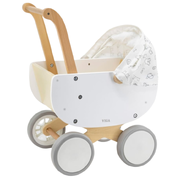 VIGA Wooden Pretend Play Toy Doll Pram White