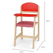 Viga Wooden Toys Pretend Play - Doll High Chair Red