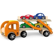 Viga Wooden Educational Toys Car Carrier with 4 Cars