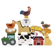 Viga Wooden Educational Toys Farm Stacking Game