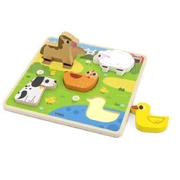 Viga Wooden Educational Toys Farm Tactile Puzzle