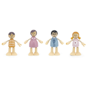 VIGA PolarB Wooden Pretend Play Toy Doll Family 4pc