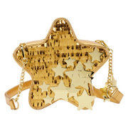 Loungefly Gold Star Sequin Figural Crossbody Bag