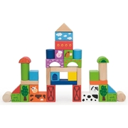 Viga Wooden Blocks Farm 50pc