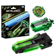 Beyblade X Bite Croc 2-60Q Deluxe String Launcher and Custom Grip Set