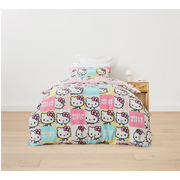 Hello Kitty Single Bed Quilt Cover Set Cotton - Reversable 