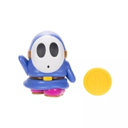 Super Mario 4" Figure Blue Shy Guy With Coin (Wave 38)