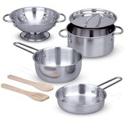 Melissa & Doug Let's Play House! Stainless Steel Pots & Pans Play Set