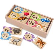 Melissa & Doug Self-Correcting Wooden Alphabet Letter Puzzles