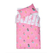 Disney Princess Cotton Reversible Quilt Cover Set -Single Bed Pink