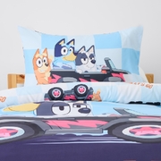 Bluey Reversible Kids Quilt Cover Set Bluey Let's go- Single Bed