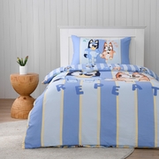 Bluey Block Stripe Quilt Cover Set - Single Bed