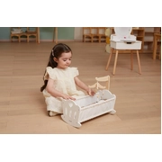 PolarB Wooden Doll Cradle Bed 