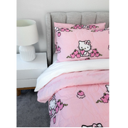 Hello Kitty Kids Reversible Quilt Cover Set Queen Bed Pink