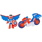 Marvel Iron Man and his Awesome Friends Captain America Sam Wilson Super Bike Action Figure & Toy Vehicle