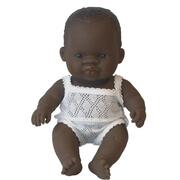 Miniland Educational Baby Doll African Girl 21cm