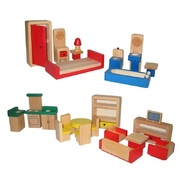 Fun Factory Wooden Doll House Furniture 26pc Set 