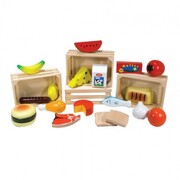 Fun Factory Wooden Pretend Play Toys Food Box 4 in 1