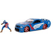 Metals Die Cast Marvel Avengers Captain America & 2006 Ford Mustang GT Figure