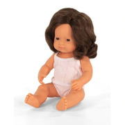 Miniland Educational Baby Doll Caucasian Girl Brunette 38cm