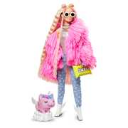 Barbie Extra Doll #3 in Pink Coat with Pet Unicorn