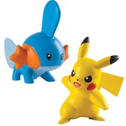 TOMY Pokemon Action Pose Mudkip vs Pikachu 2" Mini Figure 2-Pack