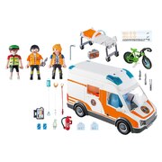 Playmobil City Life Ambulance with Flashing Lights 62pc 70049