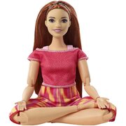 Barbie Made to Move Doll Long Straight Red Hair Wearing Athleisure-wear Yoga