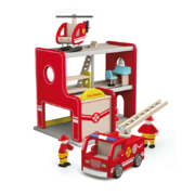 Viga Wooden Toy Fire Station W/Accessories