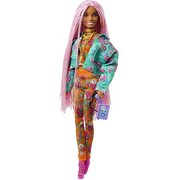 Barbie Extra Doll #10 in Floral-Print Jacket & Jogger Set with DJ Mouse Pet