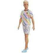 Barbie Ken Fashionistas Doll #174 with Sculpted Blonde Hair Wearing a Surf-Inspired Checkered Shirt